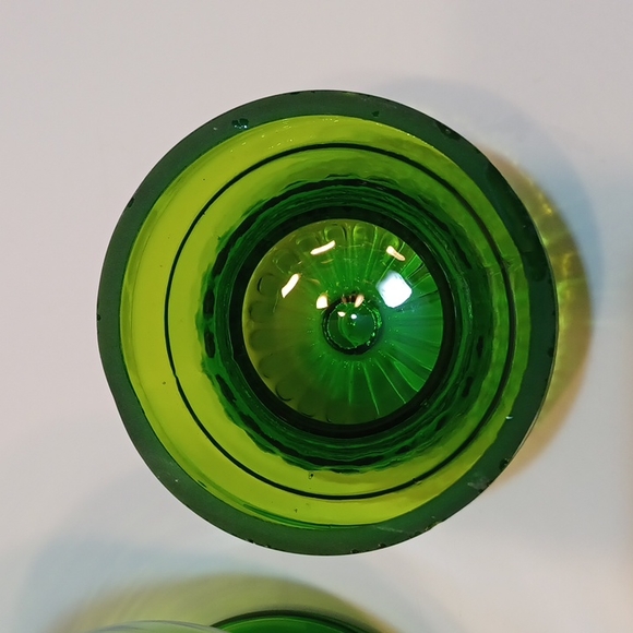 X-LARGE MCM Centerpoint Japan Apple Green Handblown Glass Apothecary Jar w/Lid - Picture 5 of 7